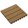 vidaXL Terrassebord 11 stk dyppreget WPC 30x30 cm 1 kvm teak