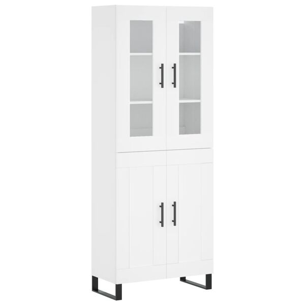 vidaXL Highboard hvit 69,5x34x180 cm konstruert tre