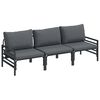 vidaXL Hagesofa Set 3 stk. Svart St&aring;l