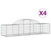 vidaXL Gabionkurver buede 4 stk 200x50x40/60 cm galvanisert jern