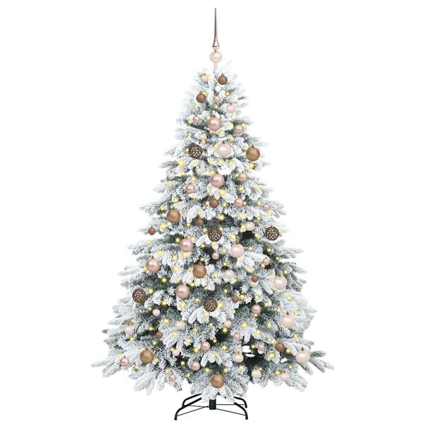 vidaXL Kunstig juletre med 300 LED med stativ Hvit 180 cm PE og PVC