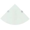 vidaXL Hj&oslash;rnehyller 2 stk med kromst&oslash;tter glass hvit 25x25 cm