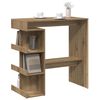 vidaXL Barbord med oppbevaring artisan eik 100x48x101,5 cm