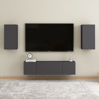 vidaXL TV-benk grå 30,5x30x60 cm sponplate