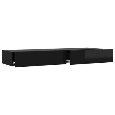 vidaXL TV-benk med LED-lys høyglans svart 120x35x15,5 cm