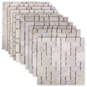 vidaXL Mosaic Fliser Krem 30 x 30 cm Marmor