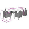 vidaXL Hagespisegruppe med puter 7 deler polyrotting beige
