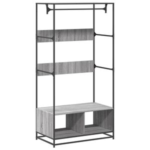 vidaXL Garderobe gr&aring; sonoma 90x50x180 cm konstruert tre