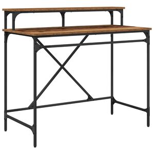 vidaXL Skrivebord Gamle tre 100 x 50 x 90 cm Konstruert tre