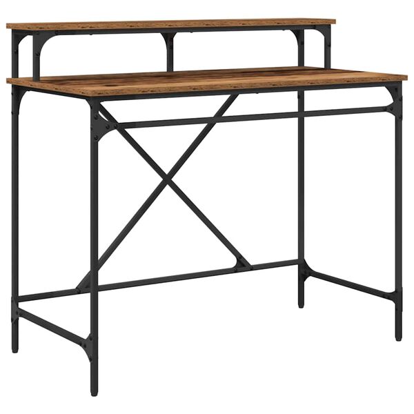 vidaXL Skrivebord Gamle tre 100 x 50 x 90 cm Konstruert tre