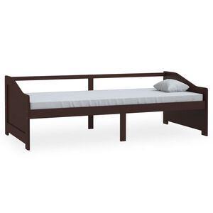 vidaXL Sengeramme 3 seter heltre furu 90x200 cm m&oslash;rkebrun