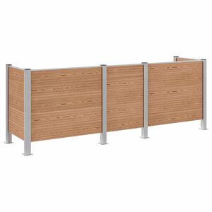 vidaXL Avfallsbingehekk Brun 315 x 85 x 115 cm Aluminium og WPC