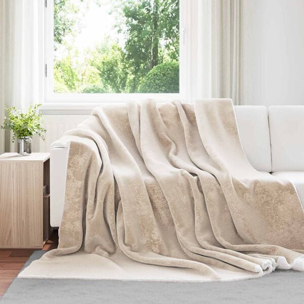 vidaXL Kastteppe Beige 240 x 270 cm Fleece