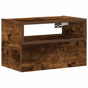 vidaXL Veggmontert nattbord r&oslash;kt eik 45x26x28,5 cm