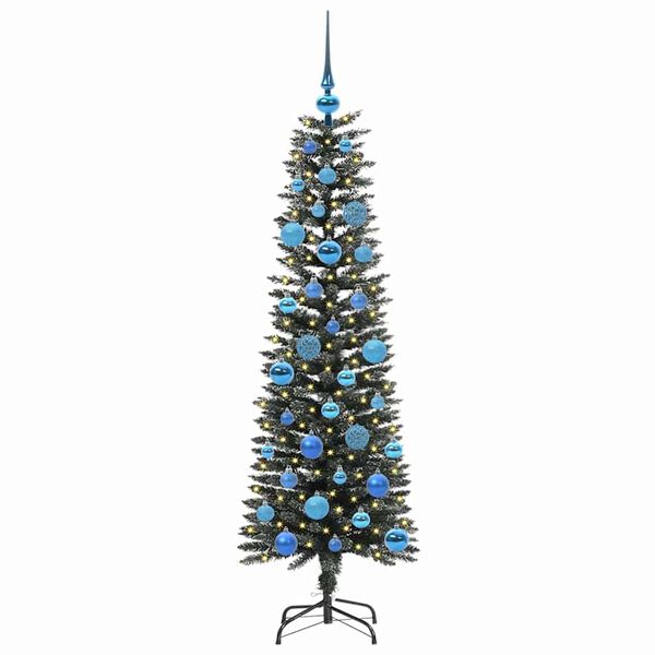 vidaXL Kunstig juletre med 150 LED gr&oslash;nn 150 cm PVC og plast og st&aring;l