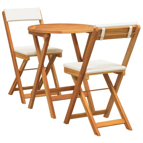 vidaXL Hage Bistro Sett med pute 3 pcs Brun heltre akasie