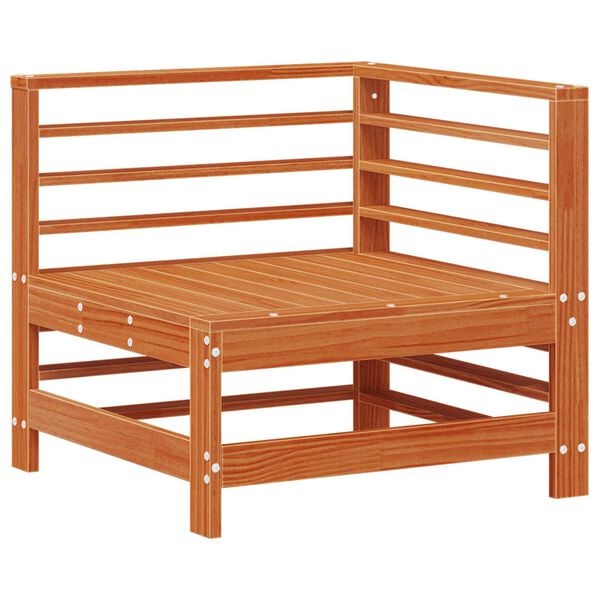 vidaXL Hage lounge sett 7 pcs VoksBrun Massiv furu