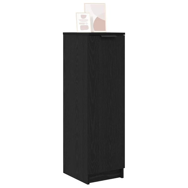 vidaXL Sko Skap med hylle Svart Eik 29,5 x 35 x 101 cm Konstruert tre
