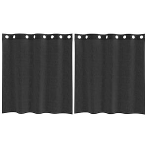 vidaXL Voilegardiner med grommets 2 stk svart 140x140 cm