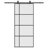 vidaXL Skyved&oslash;r med monteringssett svart 90x205 cm ESG-glass
