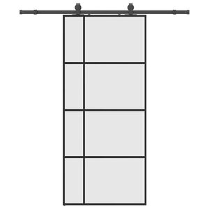 vidaXL Skyved&oslash;r med monteringssett svart 90x205 cm ESG-glass
