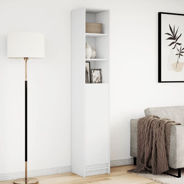 vidaXL Skjenk med LED hvit 36x32,5x200 cm konstruert tre