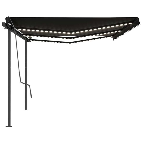 vidaXL Automatisk markise med vindsensor og LED 6x3 m antrasitt