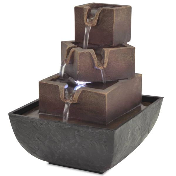 vidaXL Innend&oslash;rs fontene med LED-lys polyresin