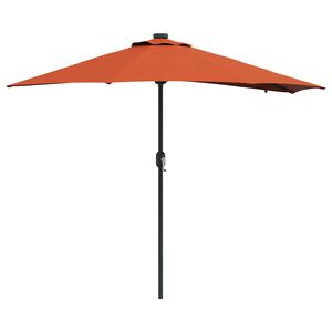 vidaXL Hageparasol Terrakotta 294 x 150 x 223 cm Polyester og st&aring;l