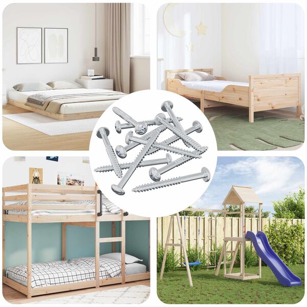 vidaXL Treskrue 12 pcs s&oslash;lv 9,8 x 53 mm St&aring;l