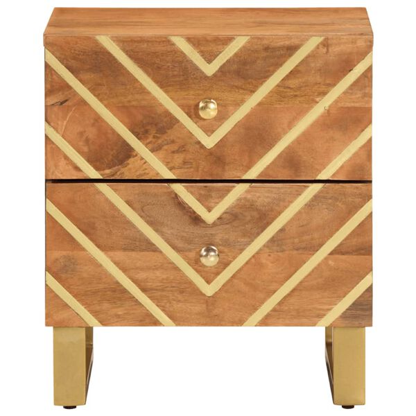 vidaXL Nattbord 2 stk brun og svart heltre mango