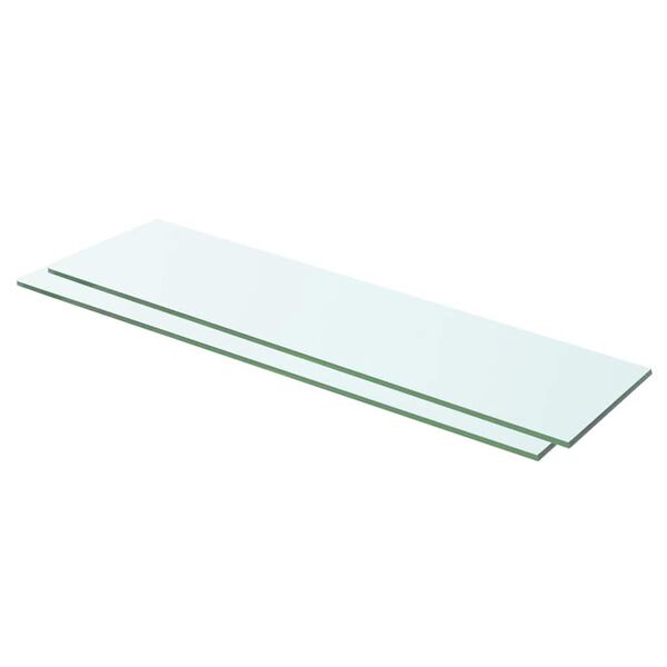 vidaXL Hyllepaneler 2 stk klart glass 60x12 cm