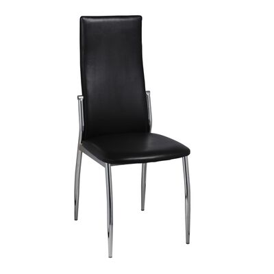 vidaXL Spisestoler 2 stk svart kunstig skinn