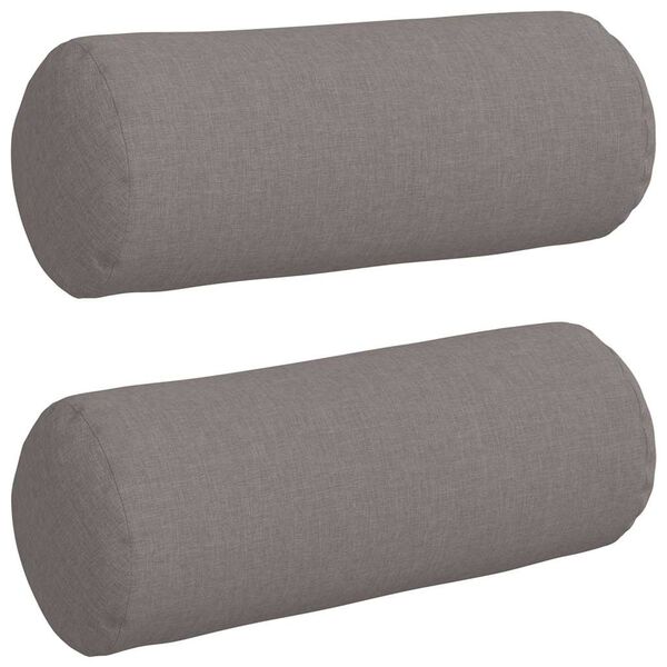 vidaXL Bolster puter 2 pcs Gråbrun Ø 15 x 40 cm stoff