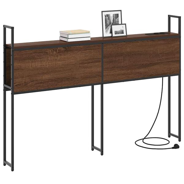 vidaXL Oppbevaringshodegjerde med Ladeplass med hylle brun eik 135 cm