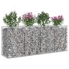 vidaXL Gabion hevet seng 2 pcs s&oslash;lv 200 x 50 x 80 cm Galvanisert St&aring;l