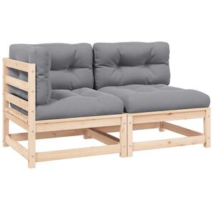 vidaXL Hagesofagruppe med puter 2 deler heltre furu