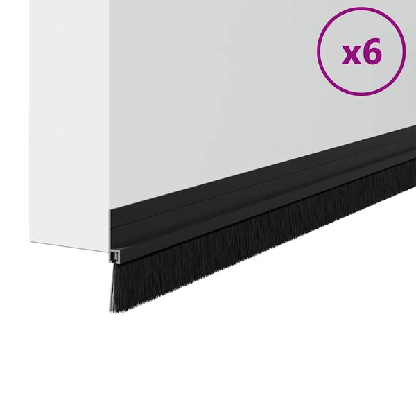 vidaXL Selvh&auml;ftende d&oslash;rb&oslash;rstetninger 6 pcs Svart 100 cm