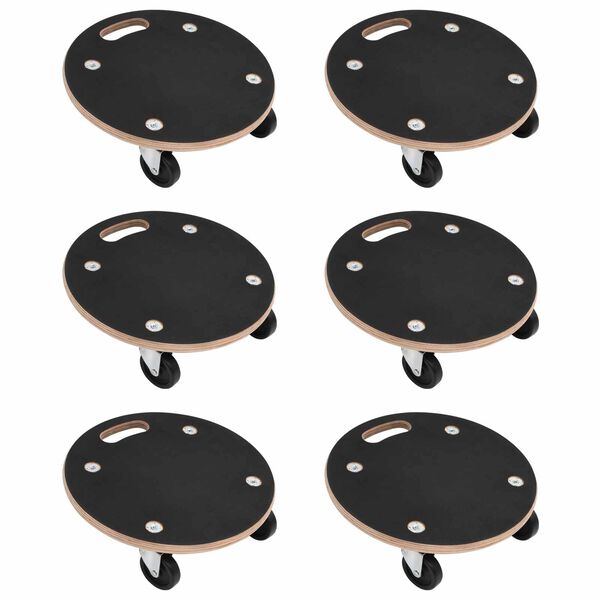 vidaXL Transporttrolley 6 pcs Gr&aring; Kryssfin&eacute;r