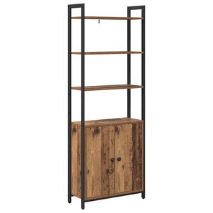 vidaXL Bokskap 6 niv&aring;er 60 x 24 x 161 cm Konstruert tre Gamle tre