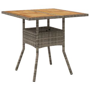 vidaXL Hagebord med topp i akasie gr&aring; 80x80x75 cm polyrotting