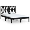 vidaXL Sengeramme svart heltre furu 150x200 cm King Size