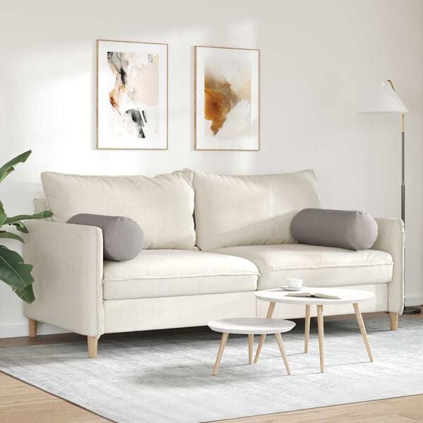 vidaXL Bolster puter 2 pcs Gråbrun Ø 25 x 70 cm stoff