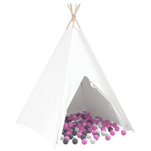 vidaXL Teepee Telt Hvit 120 x 120 x 150 cm Stoff og Plast