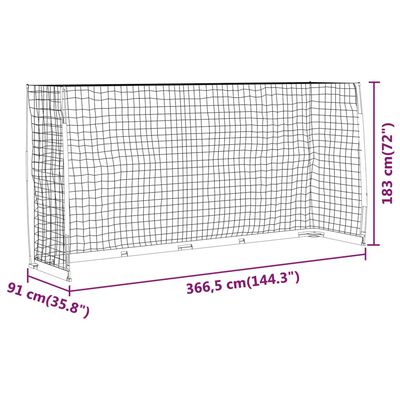 vidaXL Fotballmål 366,5x91x183 cm stål