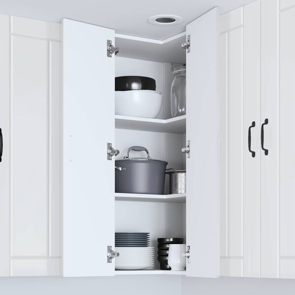 vidaXL Kj&oslash;kkenskap H&oslash;yglanset hvit 57 x 57 x 100 cm Konstruert tre