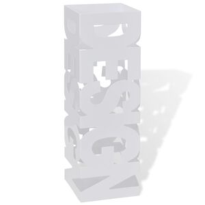 Hvit kvadratisk Paraplyholder Stokk i st&aring;l 48,5 cm