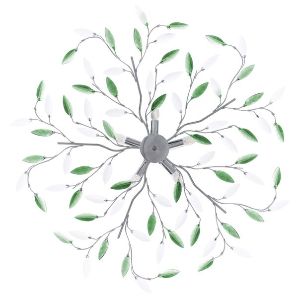 vidaXL Taklampe med akrylblader og armer for 5 E14-lysp&aelig;rer gr&oslash;nn