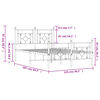 vidaXL Sengeramme i metall med hode- og fotgavl hvit 120x200 cm