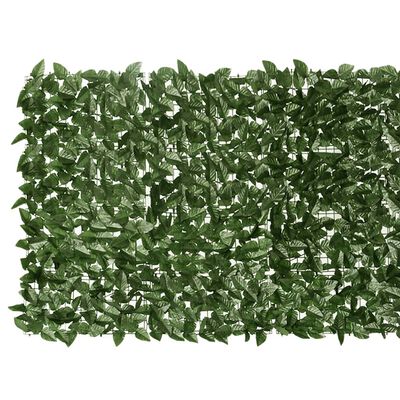 vidaXL Balkongskjerm med mørkegrønne blader 400x100 cm